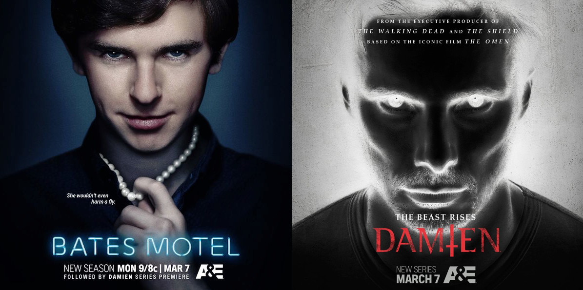 Posters for The Bates Motel and Damien