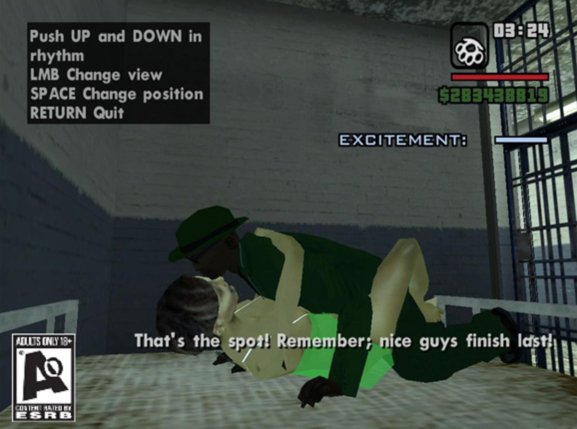 grand theft auto san andreas sex cheat