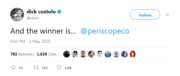 Tweet from Costolo