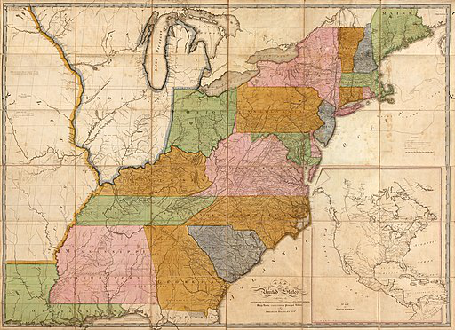 Abraham Bradley Jr.'s map of the early U.S. postal network