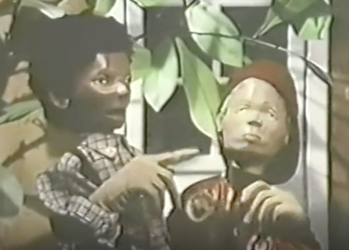 Two of the nightmare-inducing child puppets with freakishly large hands from Vegetable Soup (Season 1, Episode 1). Good luck sleeping ever again.