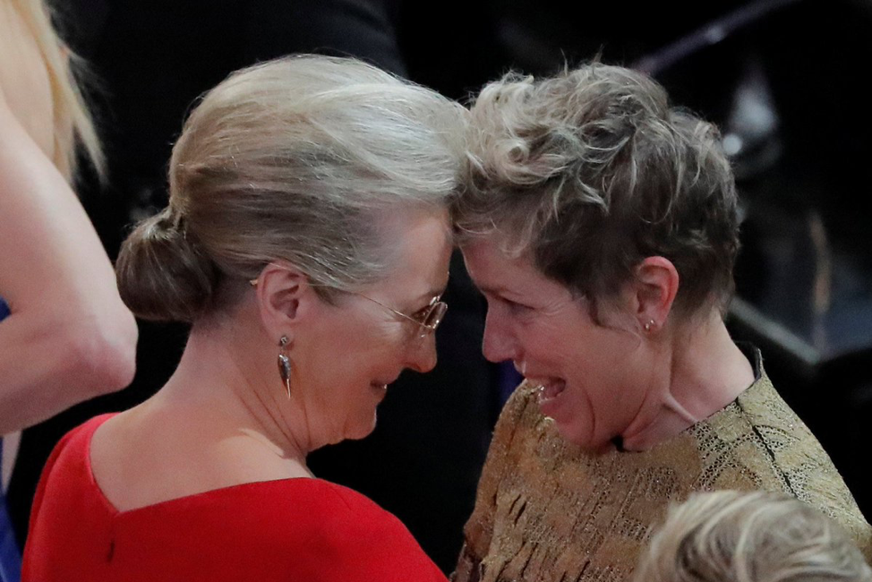 McDormand and Streep at the 2018 Academy Awards