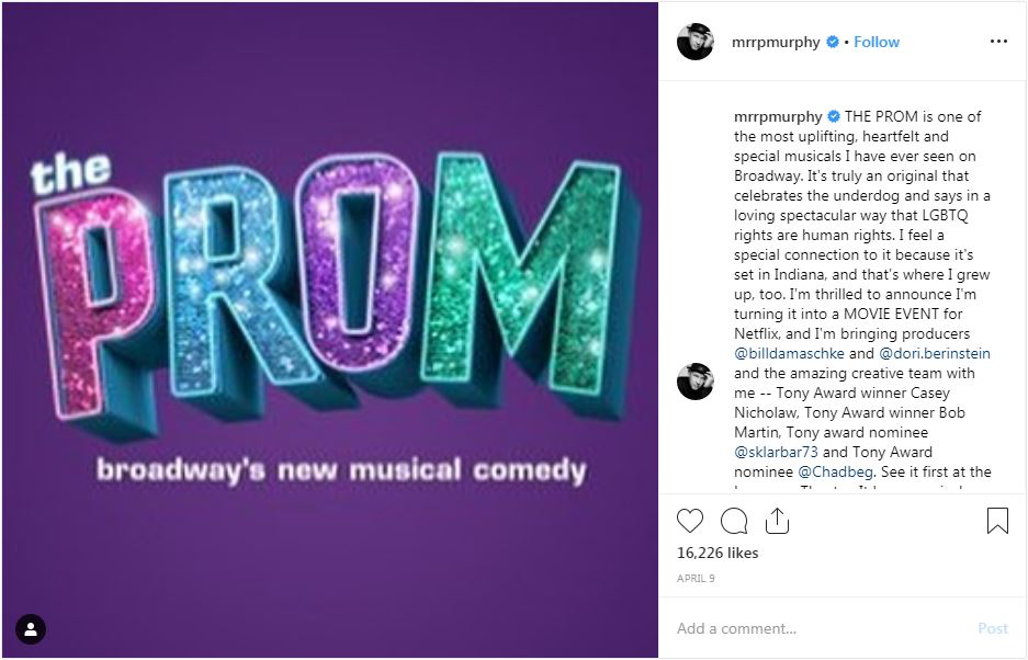 Ryan Murphy announces The Prom