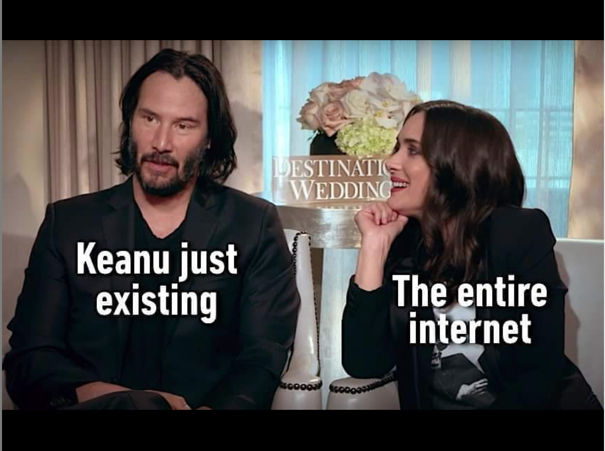 A meme featuring Winona Ryder and Keanu