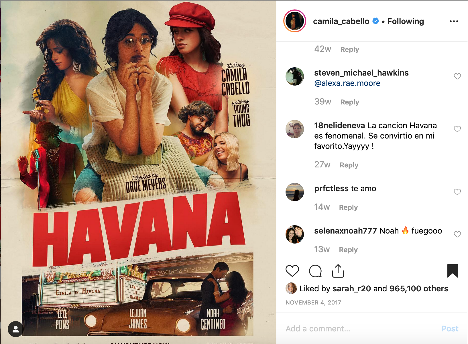 Camila Cabello previews Havana the Movie on Instagram