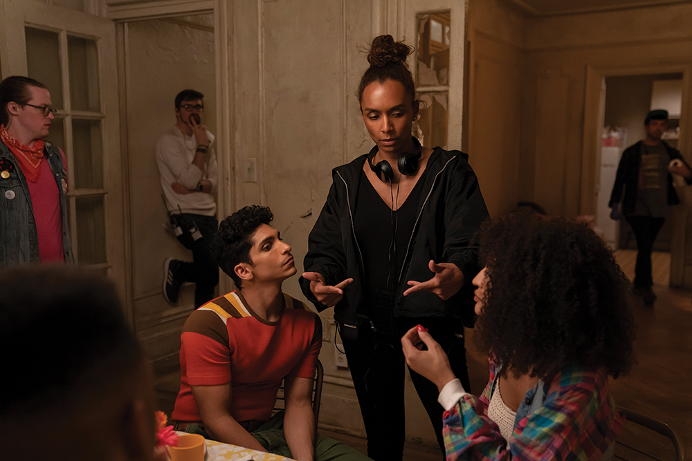 Janet Mock talks to Actors on set