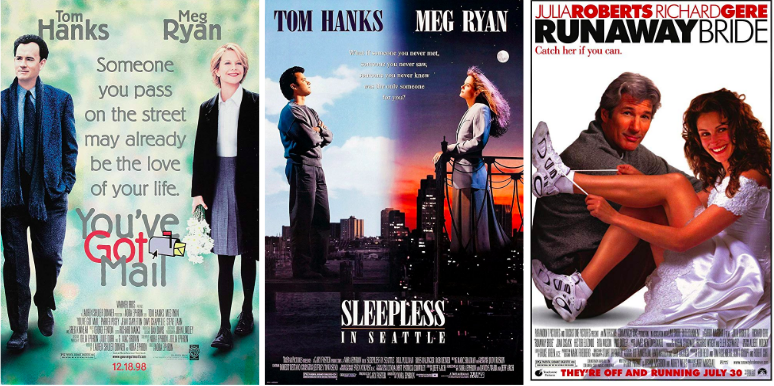 You've Got Mail (Ephron, 1998), Sleepless in Seattle (Ephron, 1993), Runaway
Bride (Marshall, 1999)