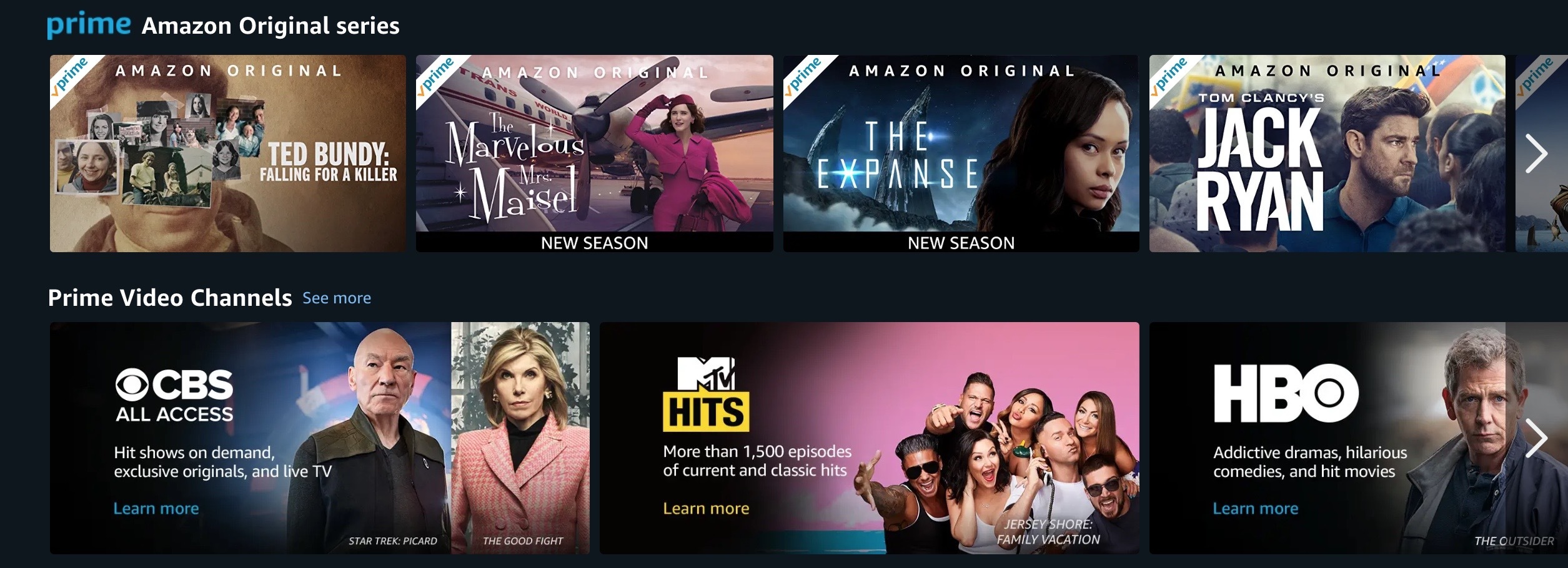 Amazon Channels juxtaposes Amazon Original content with hubs to cooperating SVOD services