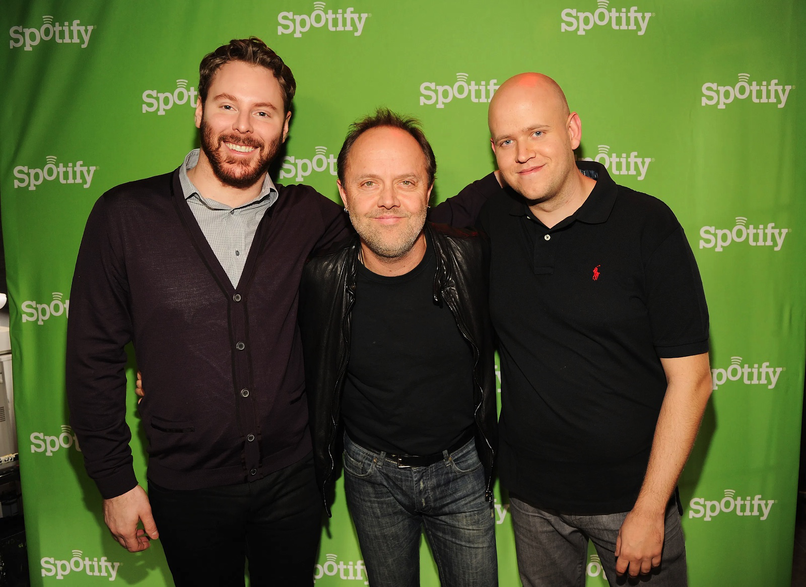 Sean Parker, Lars Ulrich, and Spotify CEO, Daniel Ek