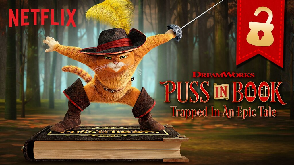 Puss in Book Cover Art for Netflix