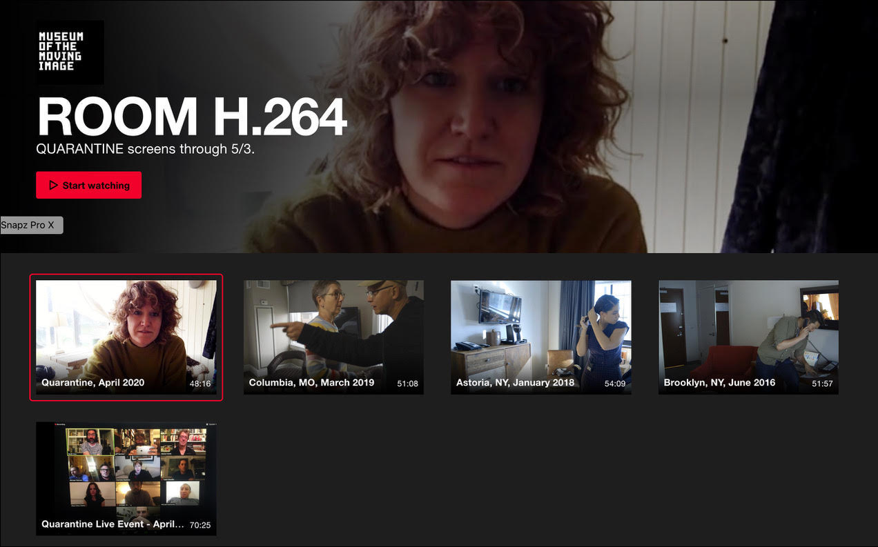 ROOM H.264: Quarantine, April 2020 and previous ROOM H.264 films are available on a dedicated Vimeo page