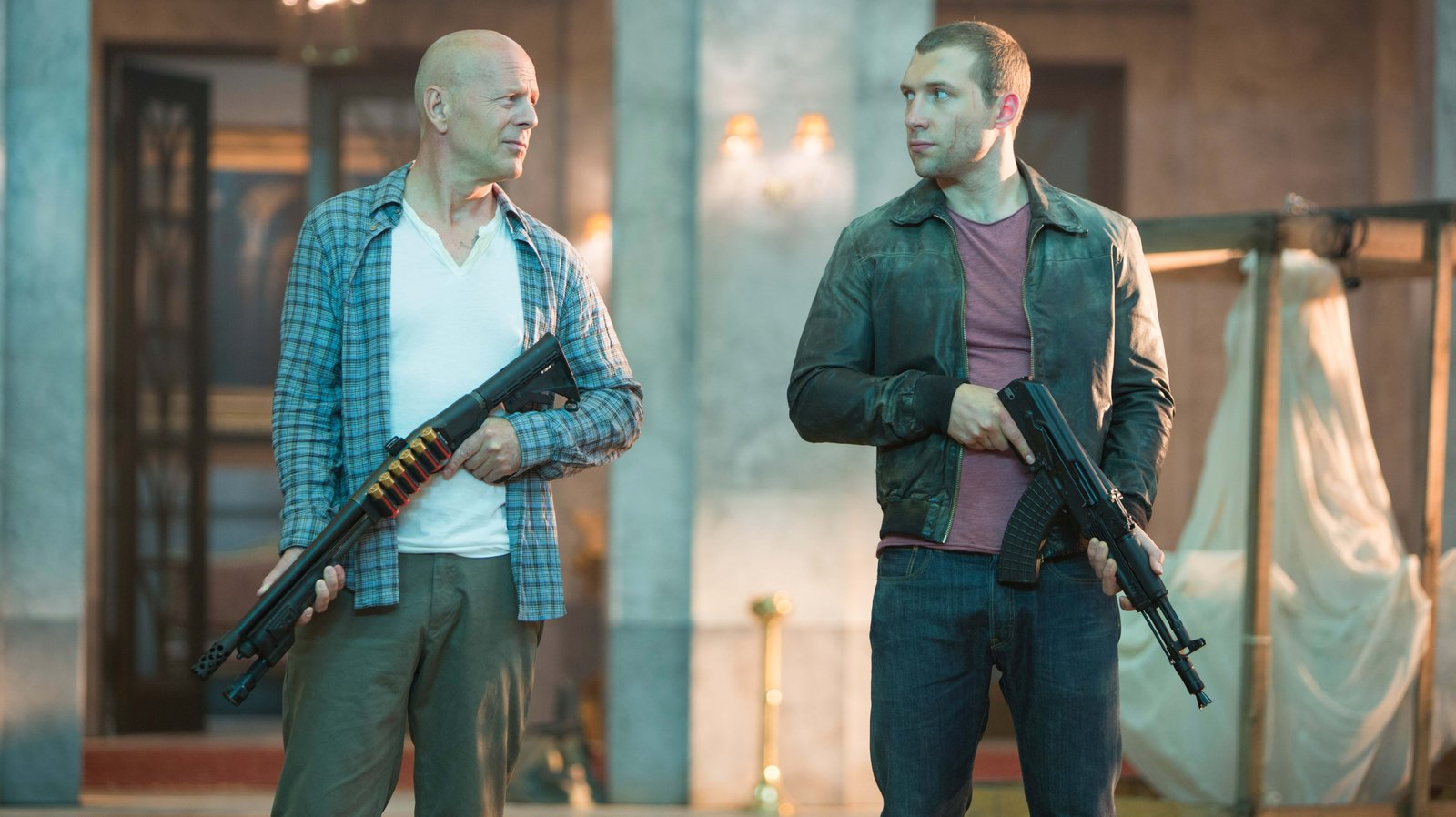 Bruce Willis and Jai Courtney in A Good Day to Die Hard