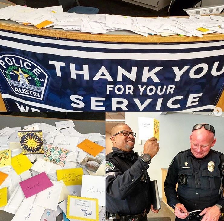 Picture posted by APD of suspicious thank you notes.