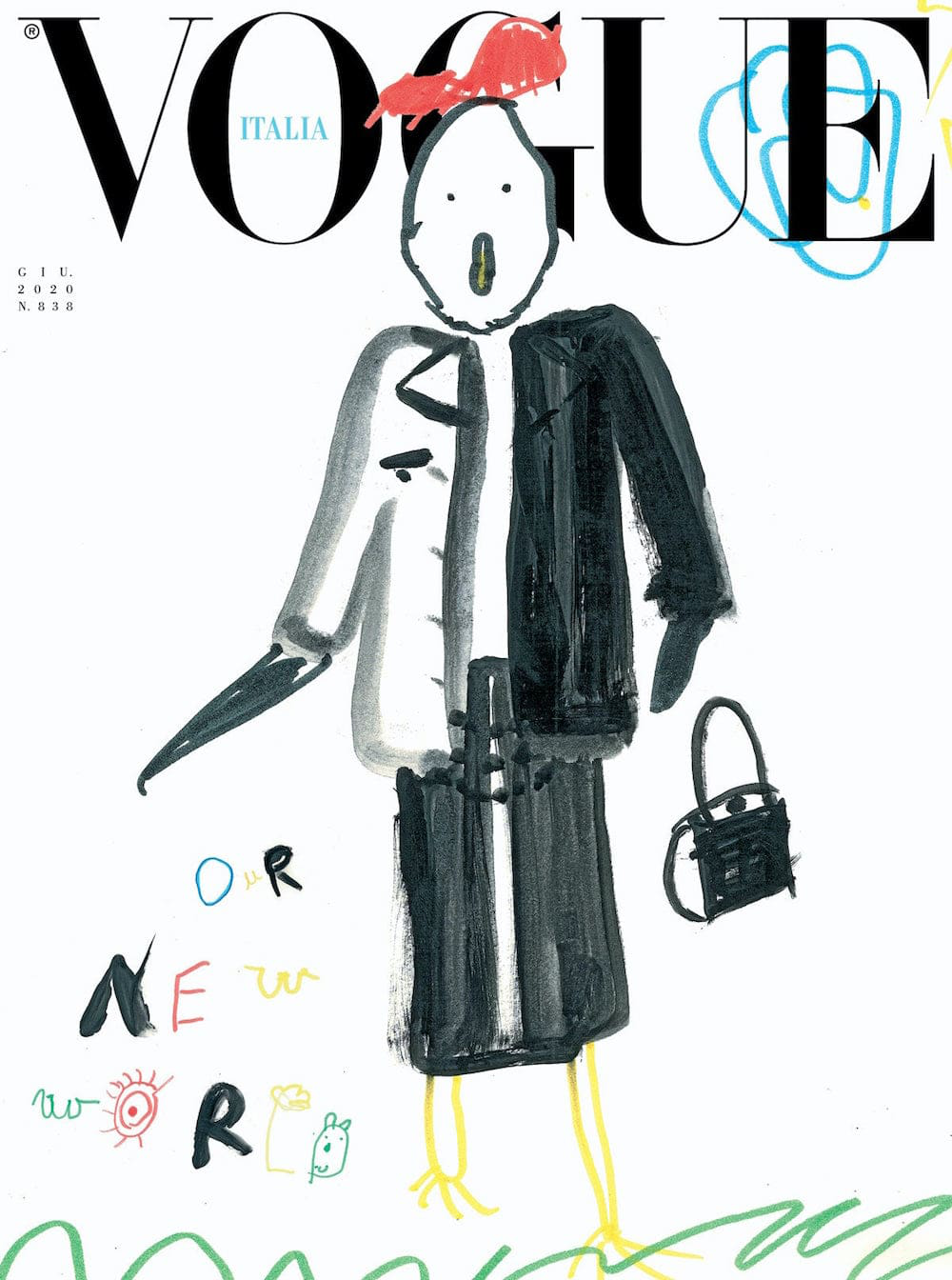 One of eight child drawings for Vogue Italia's June issue