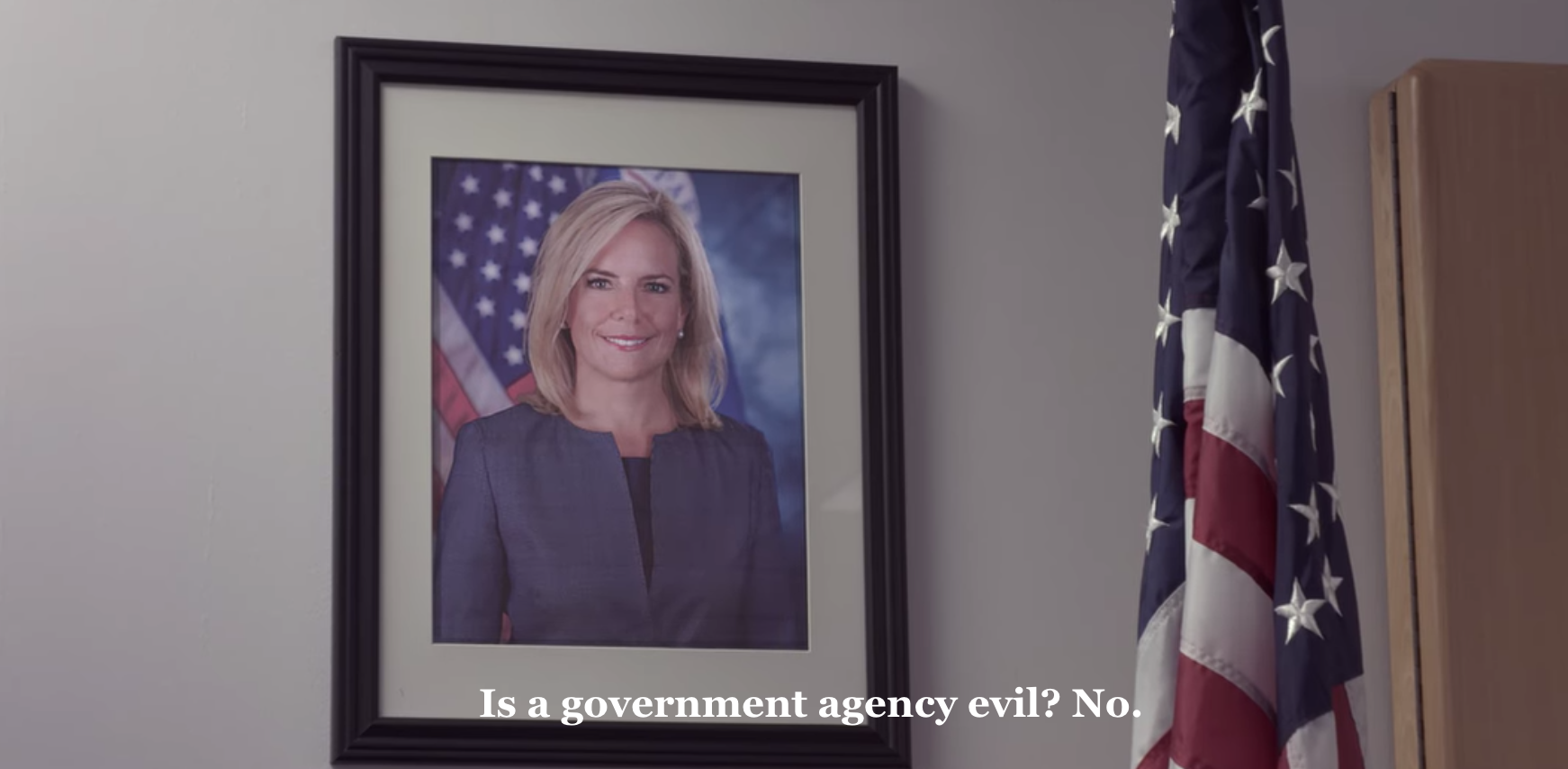 Screen capture of Kirstjen Nielsen from Immigration Nation