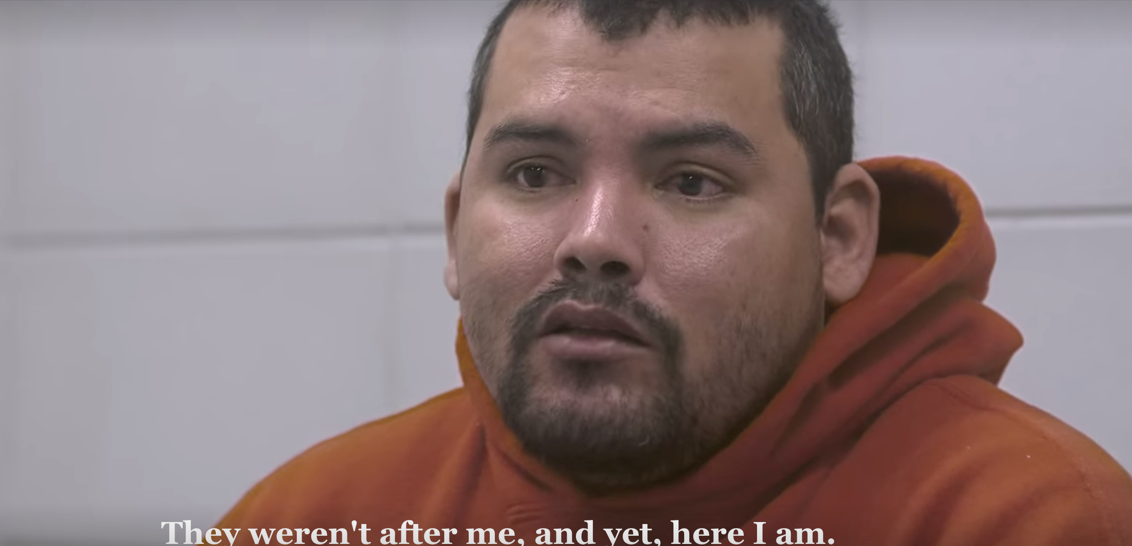 Screen capture of interview with an undocumented immigrant from Immigration Nation