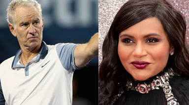 Tennis legend John McEnroe and Mindy Kaling for her Netflix comedy 'Never Have I Ever'