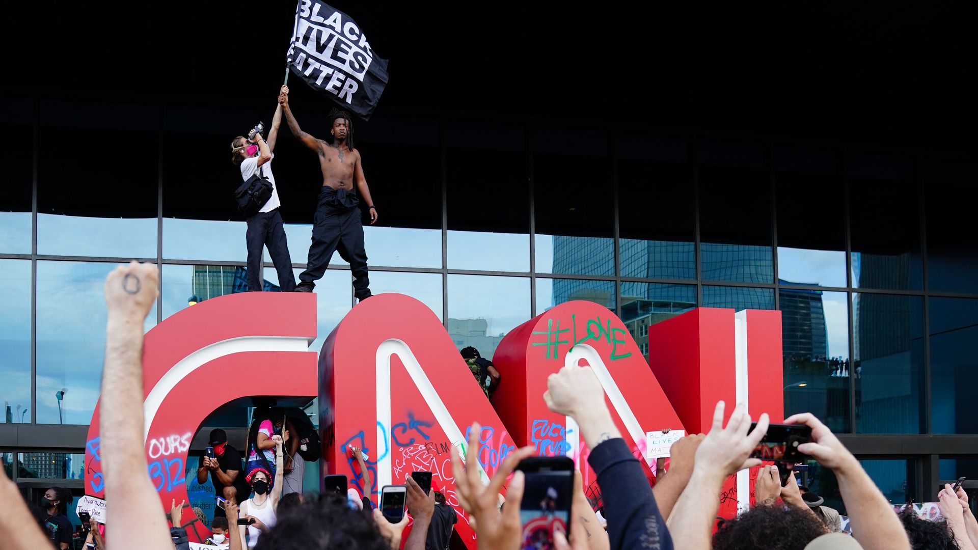 Black Lives Matter protest at CNN Headquarters in Atlanta, GA on May 29, 2020