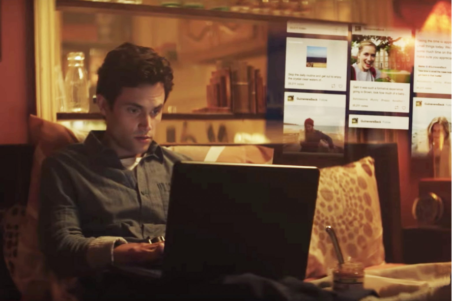 Penn Badgley's Character on You, Still from Season 1, Episode 1