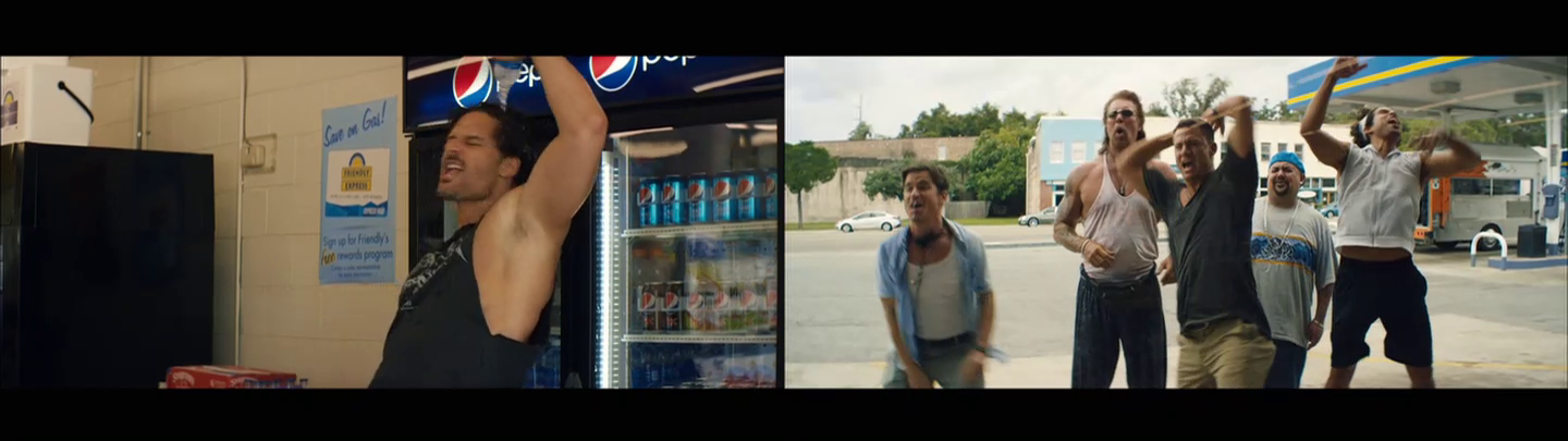 Big Dick Richie performs for a gas station clerk in Magic Mike XXL