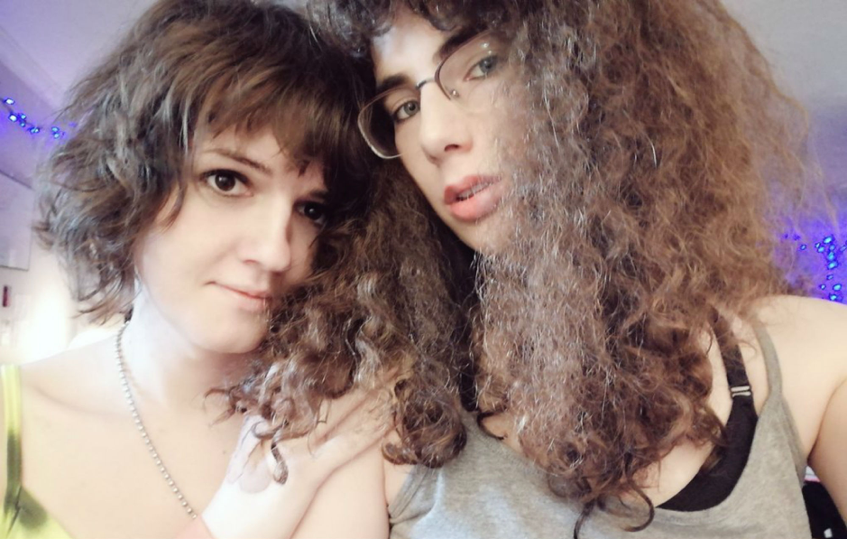 Selfie of Canadian noise pop duo Ada Rook and Devi McCallion of Black Dresses