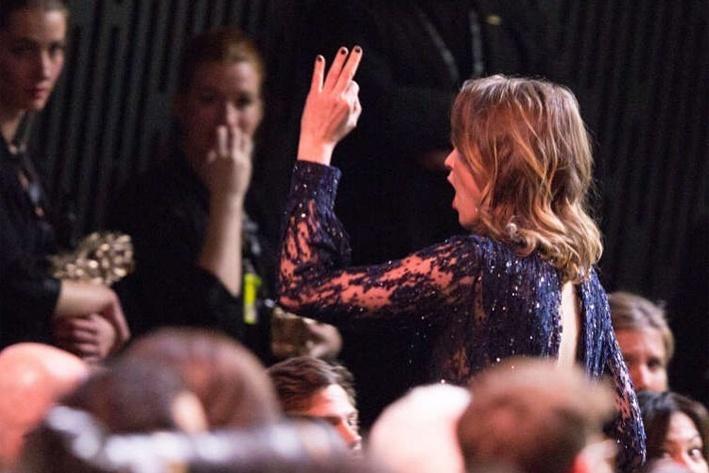 Adèle Haenel exiting the 2020 Césars after Roman Polanski’s win.
