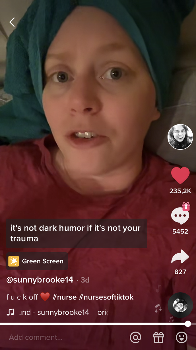 sunnybrooke14 wears a towel on her head and addresses the camera in close up