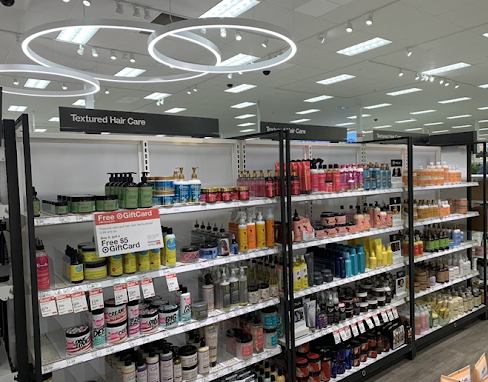photo of textured hair care aisle in Target