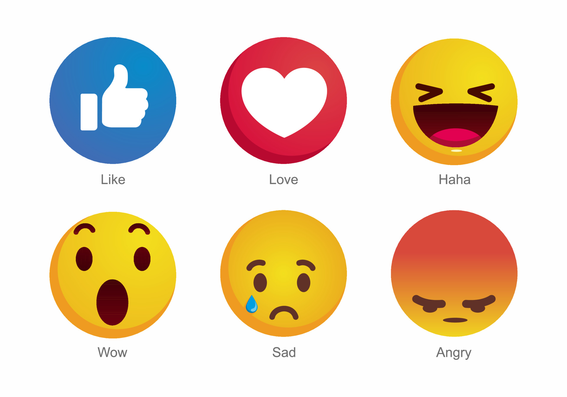 A set of emojis that display a wide variety of emotions.
