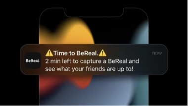 Screenshot of the BeReal app's daily notification.