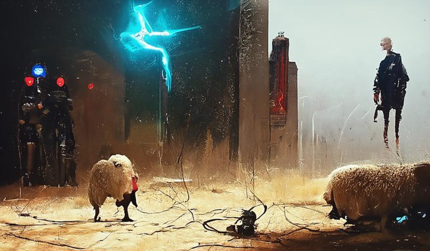 AI-generated conceptual artwork for Do Androids Dream of Electric Sheep