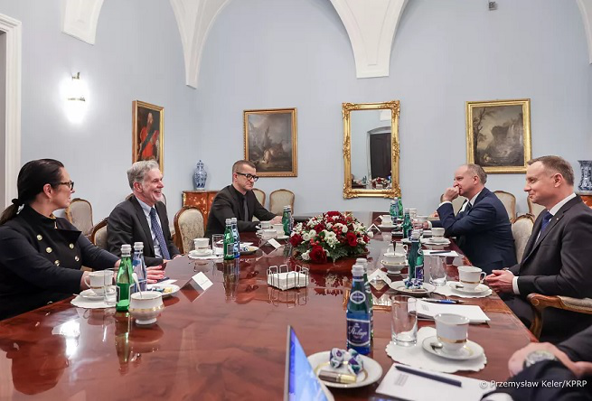President Andrzej Duda meets Reed Hasting
