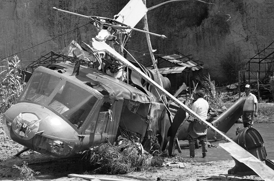 Crashed helicopter from The Twilight Zone: The Movie, Dir. John Landis (1983)