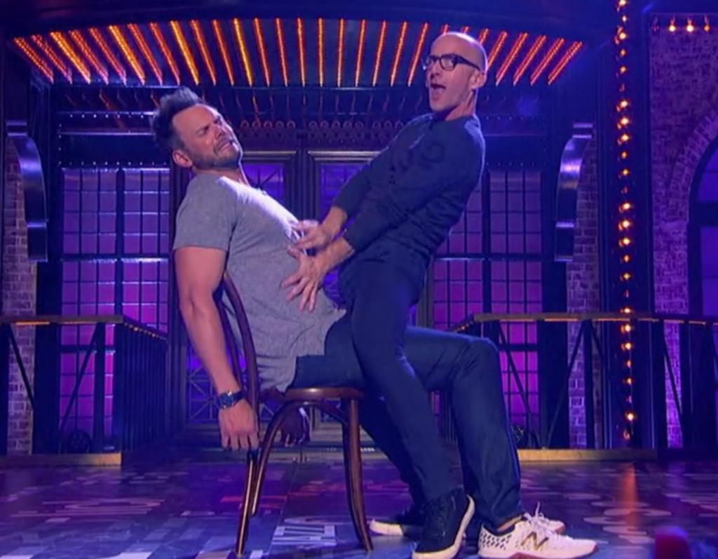 Jim Rash's "seduction" of Joel McHale to "Something He Can Feel."