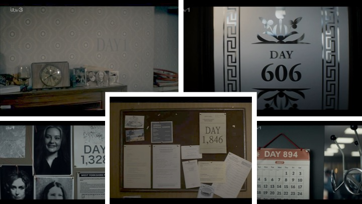Compilation of five images showing daily tallies. Starting clockwise from top left: