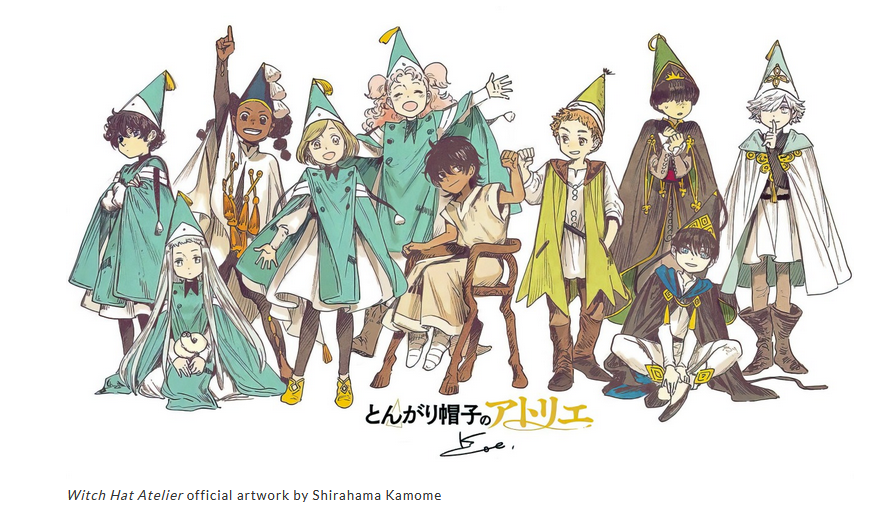 Artwork of the main child characters of Witch Hat Atelier by Shirahama